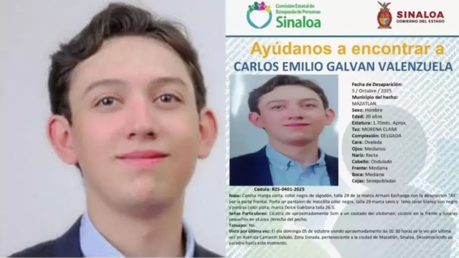 Caso Carlos Emilio: Familiares en Mazatlán marchan para localizar al joven  desaparecido tras entrar al baño
