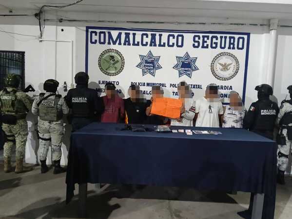 Caen seis con drogas y cartulina con amenazas en Villa Aldama; tres son menores