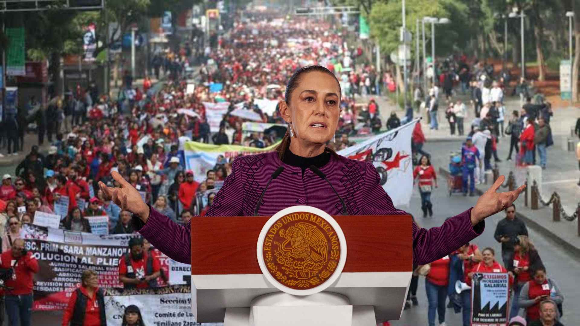 ¿Qué caso tiene que marchen hoy?, cuestiona Sheinbaum a CNTE por protestas en Estadio CDMX